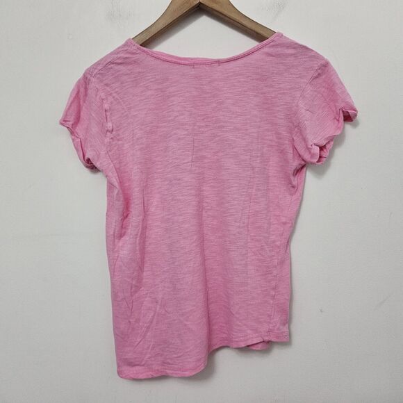 PJ SALVAGE Women's Pink Lightweight Graphic Print Cropped T-Shirt Size S - Picture 3 of 6